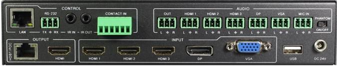 Selector escalador 2x1 con salida HDBT - HDMI V1.4 - Extensor HDBT Entradas 1xHDMI + 1 VGA - Salida HDBT - RS232 & IR - Emision HDBT por CAt6: 4K 60Hz 4:2:0 40m, 1080p 70m.