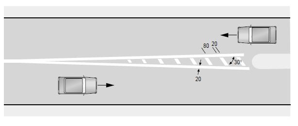 Un obstáculo puede estar ubicado de manera que: todo el tránsito tiene que pasar por su derecha, o el tránsito puede pasar a su izquierda o su derecha.