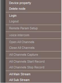 Después de terminar de añadir, haga clic derecho en el nuevo dispositivo añadido > Iniciar sesión Pinche en Todos los canales y abra el control remoto 3- Teléfono móvil 1.