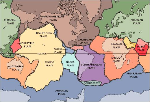 Las Placas del Pacífico, Filipinas, Eurasia y Australia se encuentran en un complejo arreglo de zonas de