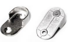 6 Espesor,2 mm 7-60 Caño oval estriado de aluminio anodizado x