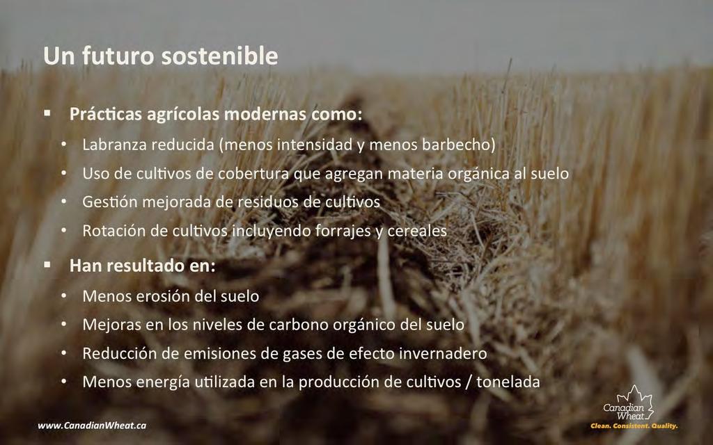 La agricultura canadiense moderna 7ene una buena historia de sostenibilidad. Yo estoy orgulloso de mis antecedentes como agricultor canadiense.