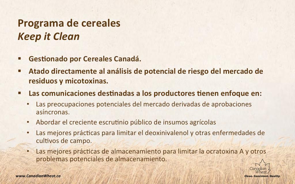 Canadá exporta más de 20 millones de toneladas métricas de cereales (trigo, avena y cebada) anualmente.
