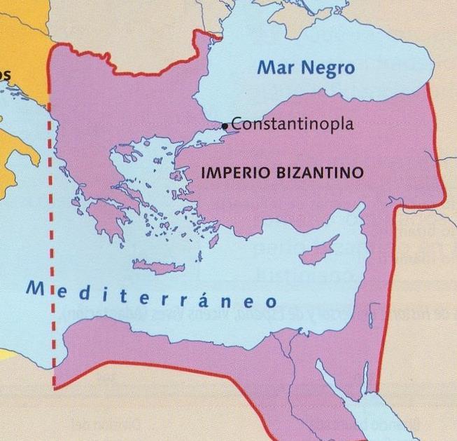 5. El Imperio bizantino El territorio imperial comprendía: Grecia y los Balcanes.