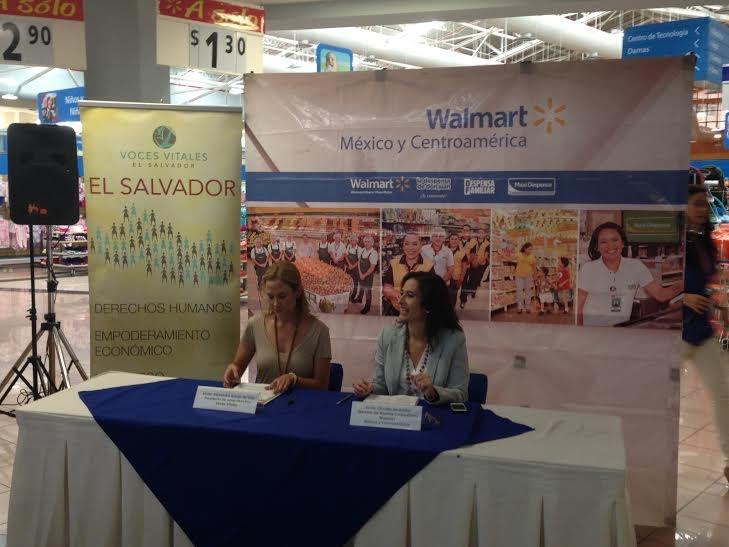 Firma de Convenio entre Voces Vitales El Salvador y Wal-Mart El 9 de julio se firmó un convenio de cooperación entre Voces Vitales El Salvador y Wal-Mart para desarrollar proyectos y acciones que