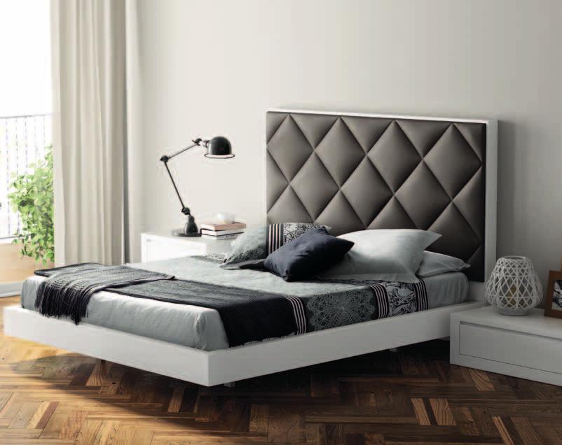 Dormitorio proyectos 3D Dormitorio Colección Aiko Lacado blanco poro y tapizado