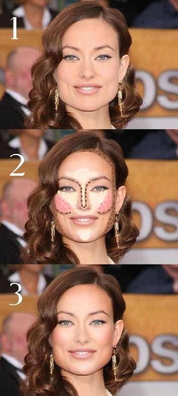 MAQUILLAJE Con ayuda de los cosméticos adecuados, las mujeres con rostro cuadrado pueden afinar las zonas más prominentes y lucir una apariencia mucho más hermosa A la hora de maquillar un rostro