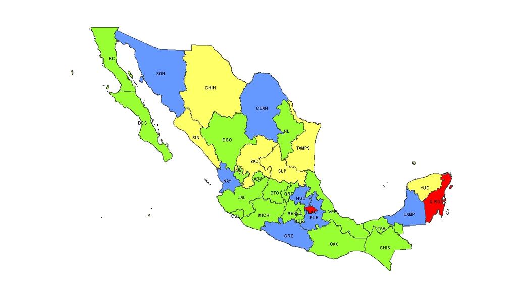 6. Distribución de servicios de cuidados paliativos y clínicas de dolor en México Ambas (17) Clínica del dolor