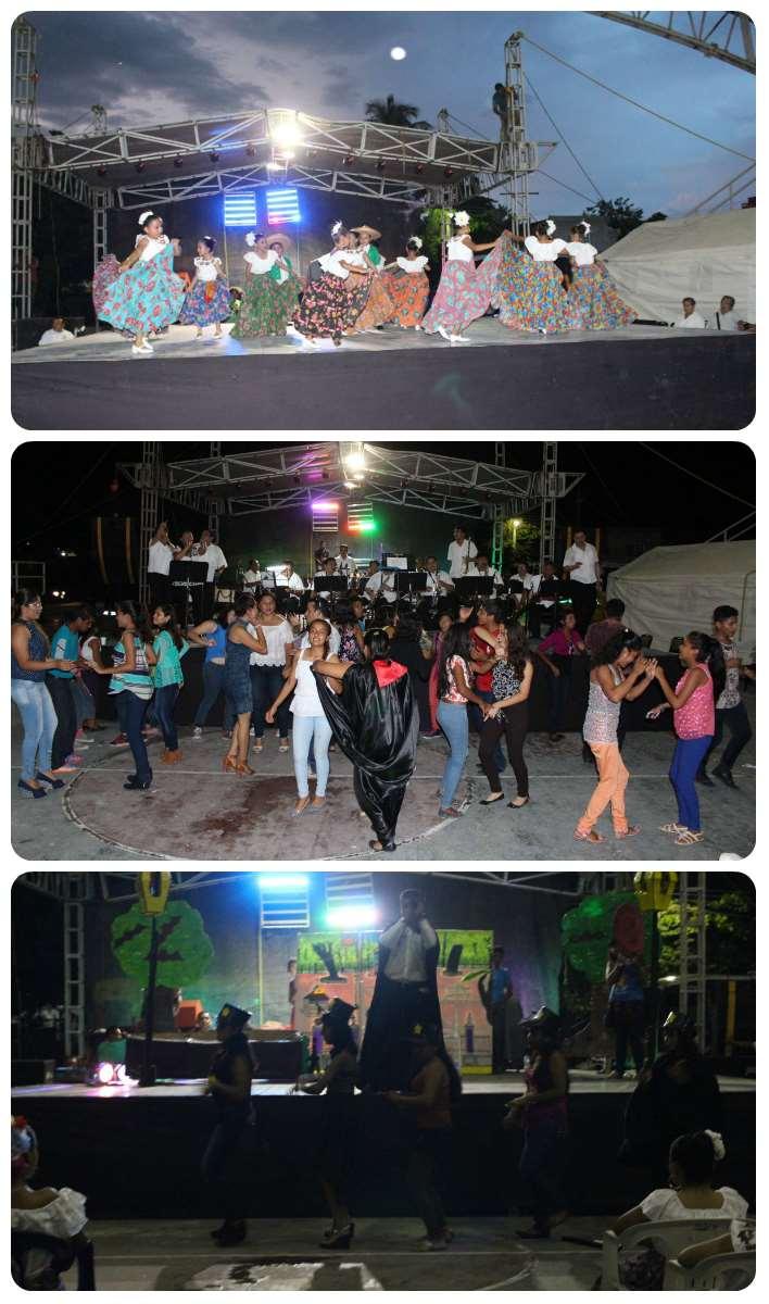 La Orquesta Campeche, Jumani Mix y la Banda Tierra Maya, participan y hacen bailar a los asistentes que se dieron cita en el poli funcional a celebrar 18 años de la