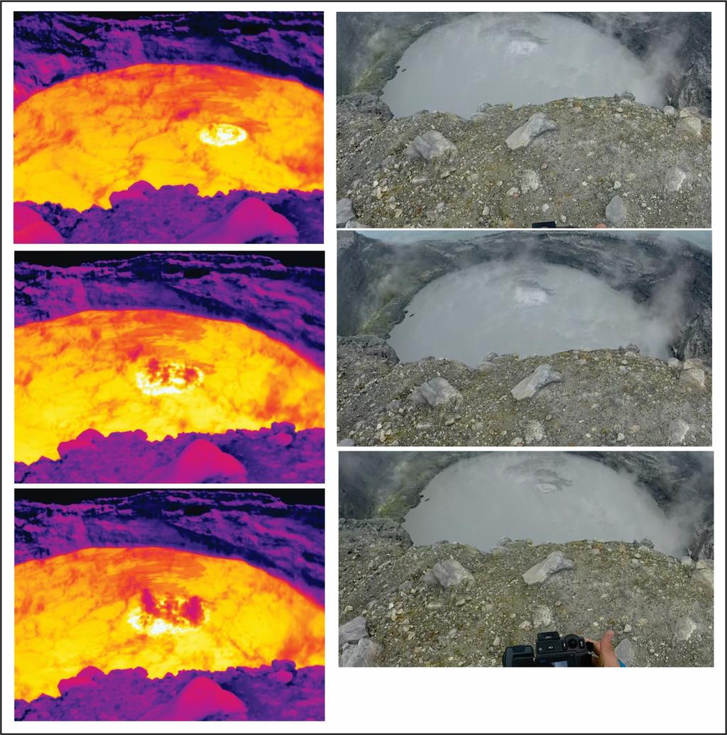 9 Figura 12: Secuencia fotográfica térmica y tradicional de la primera erupción observada.