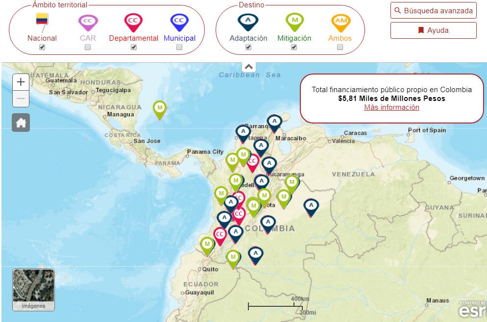 Mapas: son una opción para mostrar los datos de financiamiento en Cambio Climático de forma georreferenciada en el territorio nacional Mapa Financiamiento Público Propio Fichas de Acciones: son un