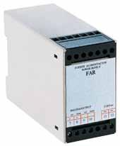 la entrada, la salida y la Los acondicionadores de señal DRF-LC admiten una entrada de celda de carga y proporcionan una salida de 0 a 10 Vcc o de 4 a 20 ma.