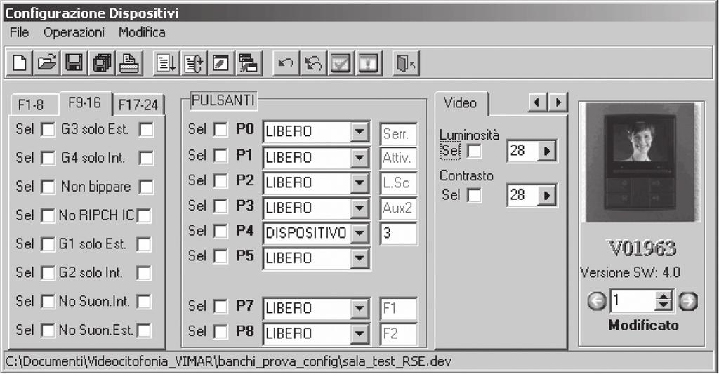 Configuración del videoportero Configuración de los parámetros vídeo.