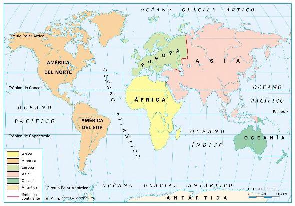 El título indica el territorio que Continentes de la Tierra La leyenda se presentan claves sobre cómo interpretar los símbolos o colores que aparecen en el mapa.