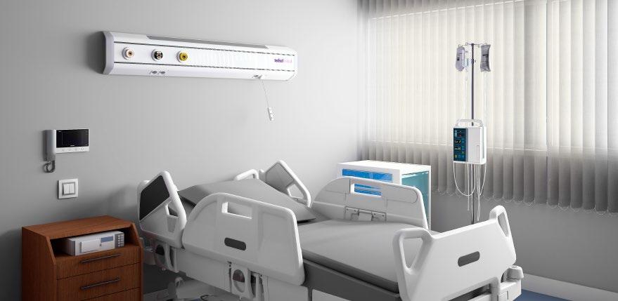 Testeros de ABS Iluminación Los módulos de alumbrado forman un ángulo de 60º con la vertical para direccionar la iluminación hacia la cabeza del paciente en el caso de la luz directa y hacia el techo