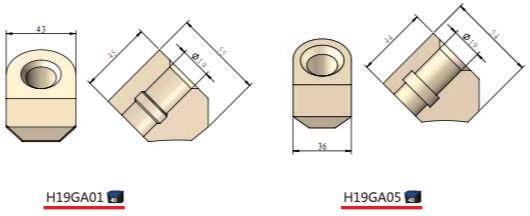 Serie H19GA Portaherramientas para vástagos de 19mm de diámetro.