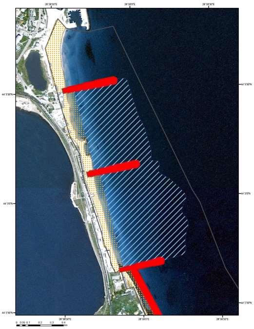 Harta detaliată cu imagini aeriene georeferențiate din zona de coastă a ROSCI0197 Plaja submersa