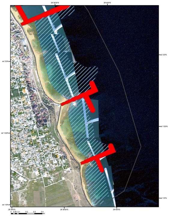 Harta detaliată cu imagini aeriene georeferențiate din zona de coastă a ROSCI0197 Plaja submersa