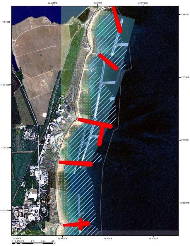 Harta detaliată cu imagini aeriene georeferențiate din zona de coastă a