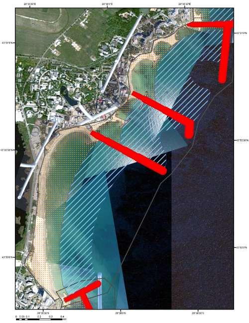 Harta detaliată cu imagini aeriene georeferențiate din zona de coastă a ROSCI0281 Cap
