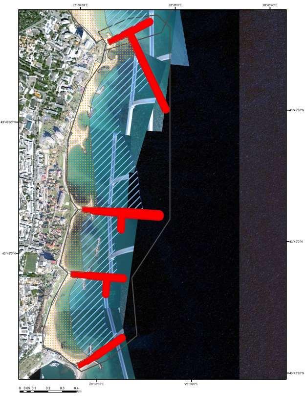 Harta detaliată cu imagini aeriene georeferențiate din zona de coastă a ROSCI0094 Izvoarele