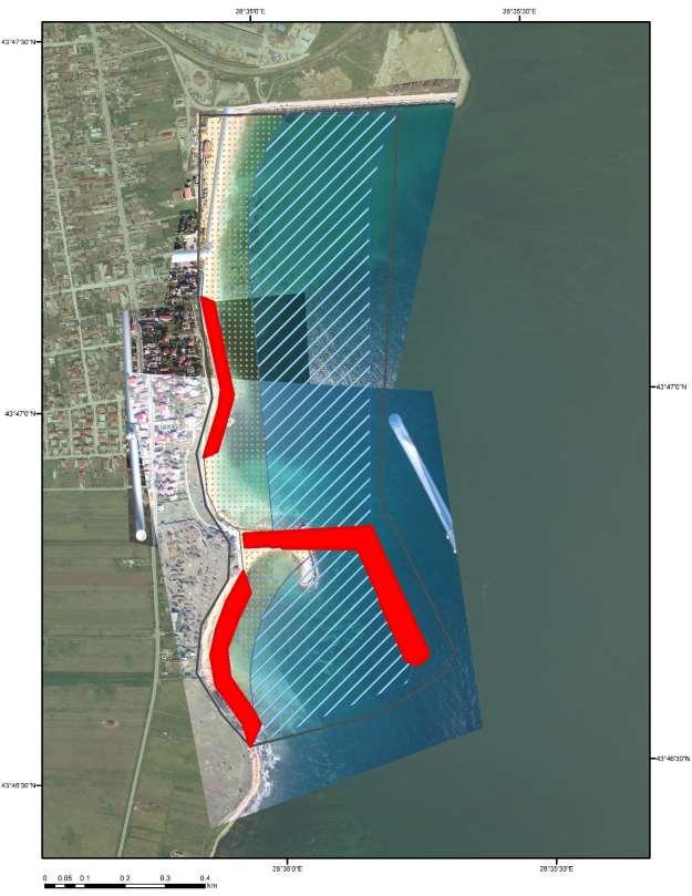 Harta detaliată cu imagini aeriene georeferențiate din zona de coastă a
