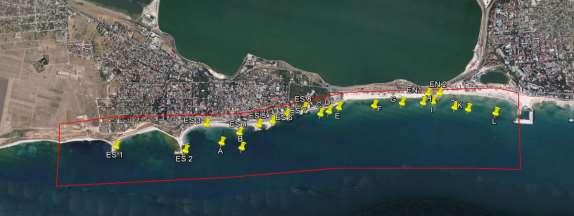 2.7 Zona Eforie Amplasamentul investitiei este in Judetul Constanta, Orasul Eforie: limita nordica: port Belona; limita sudica primul promontoriu la sud de structura costiera