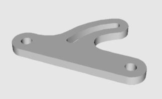 3 Utilice Extrusión de curva plana > Recta del menú Sólido para crear la parte 3D. El grosor de la extrusión es de 0.5.