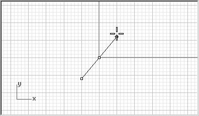 Para dibujar un solo segmento de línea: 1 En el menú Curva, haga clic en Línea y luego en Una línea para iniciar el comando Línea. 2 Designe un punto inicial. 3 Designe un punto final.