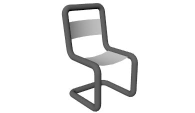Para hacerlo sólido: 1 Seleccione la estructura de la silla. 2 En el menú Sólido, haga clic en Tubería. 3 Escriba 3 y pulse Intro.