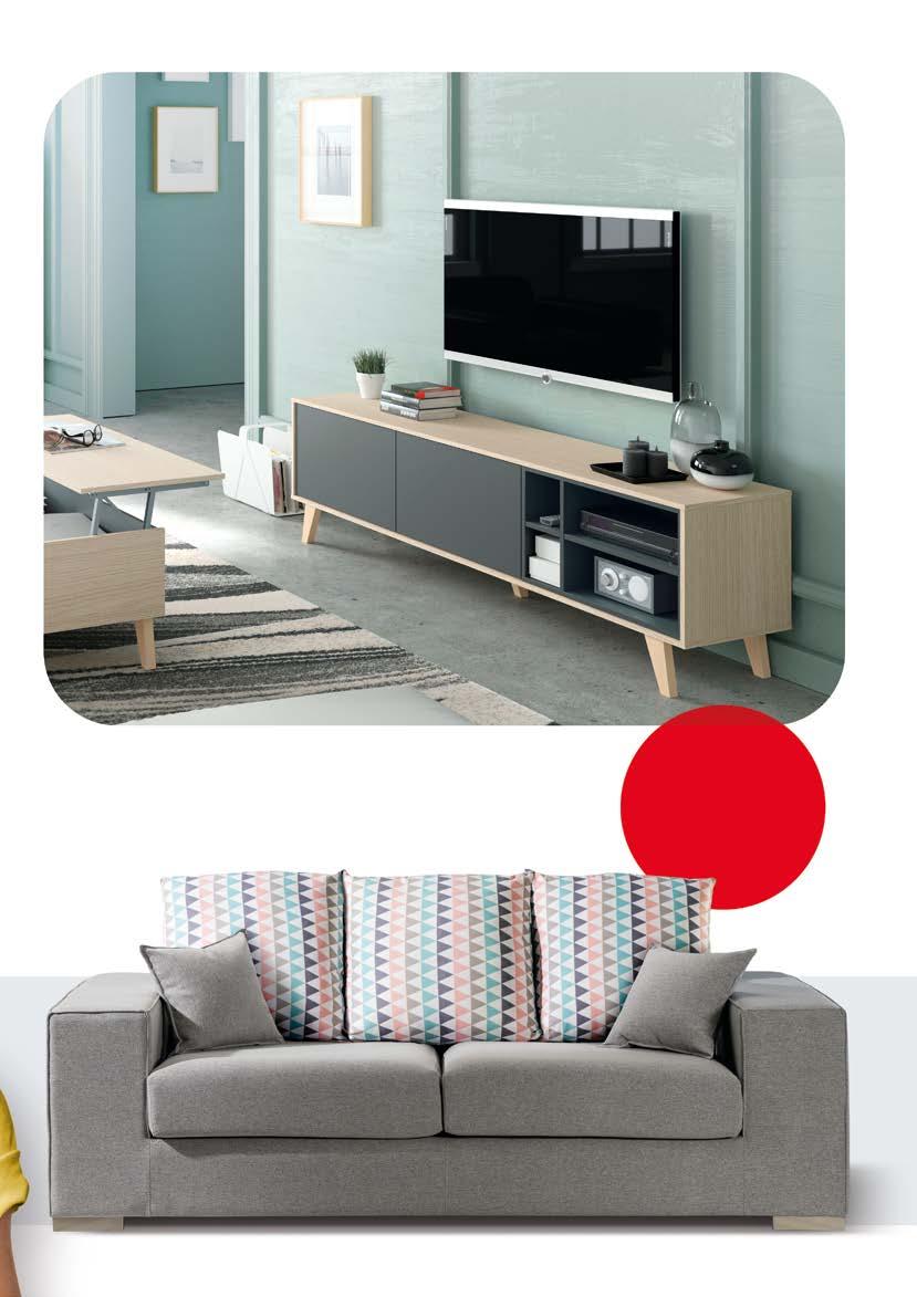 Cómpralos online las 24 h. en Mueble de TV LENNON Mueble para TV modelo LENNON acabado en color roble-antracita. Medidas: 180 x 41 x 54 cm.