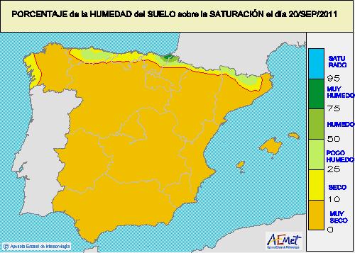 le España peninsular, algún área aislada de Castilla y León y la mayor parte de Baleares, habiendo sido más significativas en zonas orientales de las regiones cantábricas y áreas del norte de Navarra