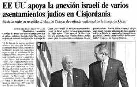 - Finales de 2003, aprobación de una Constitución palestina y definición de fronteras provisionales.