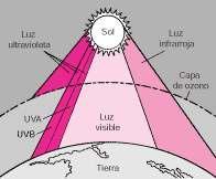 La radiación solar está compuesta por radiaciones de distintas longitudes de onda, constituyendo el espectro electromagnético.
