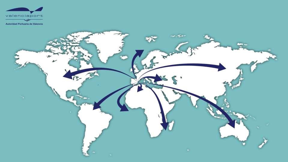 Tráfico de contenedores por área geográfica (TEUs) El más potente cauce comercial con todas las regiones del mundo USA / CANADA 3 11% NORTH EUROPE / BALTIC SEA SPAIN 4 7% 3% 11% MEDITERRANEAN /