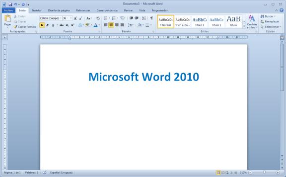 Introducción a Word Microsoft Office Word 2010 reemplaza los menús, las barras de herramientas y la mayoría de los paneles de tareas de las versiones anteriores de Word con un único mecanismo más