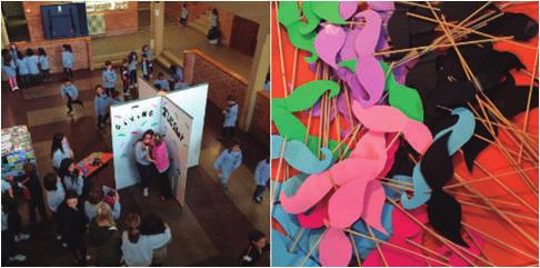En el Centre Escolar Empordà, los alumnos elaboraron un photocall solidario.