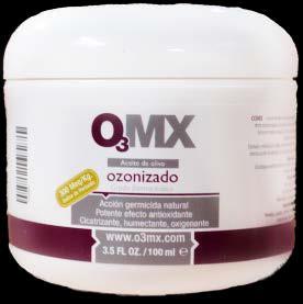 ACEITES / CREMAS DE OLIVO OZONIZADOS Precio x unidad // I.P: Índice de peróxidos en Meq/kg ACEITE OZONIZADO O3MX / 600 I.P, 100mL 300.