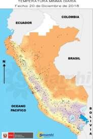 Temperatura más baja se registró en Yanahuara (Arequipa) y la más alta en El Ingenio (Ica) Las temperaturas extremas que se registraron en el país se ubicaron en los distritos de Yanahuara