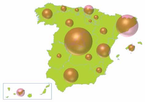 EL SECTOR TIC Andalucía y Comunidad Valenciana registran ambas el 9% del total de empresas del Sector TIC del país. Con el 5% se encuentra Galicia y con el 4% País Vasco.