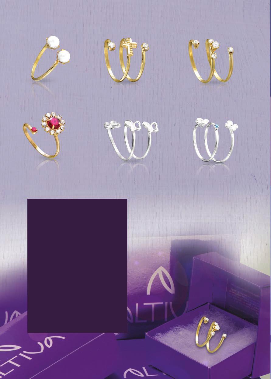 D E C F Las joyas pueden no representar su dimensión real. nillo espiral perlas. Cód.:RG6326 US$6,69. nillo espiral cruz. Cód.:RG6328 US$6,69 año en DE 18 K nillos tallas única.