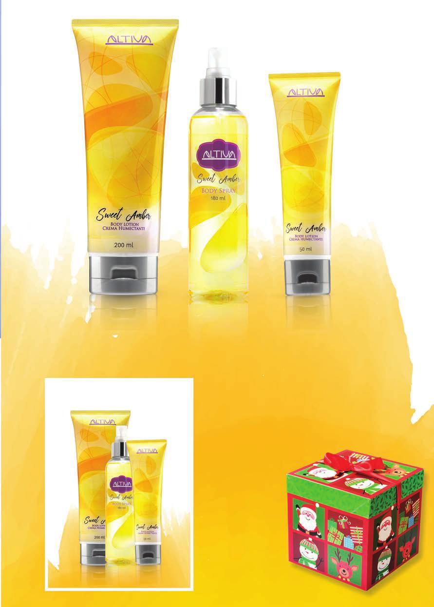 C. Crema corporal Sweet mber 200ml. Cód.: L0001 US$5,69. Splash Sweet mber 180ml. Cód.: S0007 US$6,99 C. Crema de manos Sweet mber 50ml. Cód.: LS0004 US$3,59 Set x 3 $12,99 SET X 3 Llévate los 3 por tan solo $12,99!