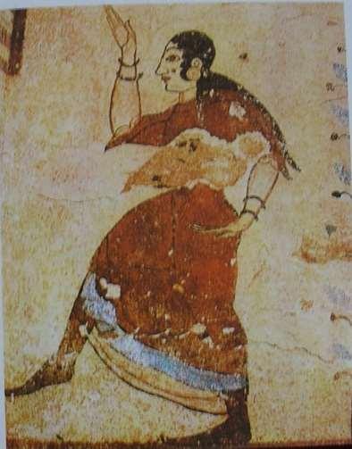 Arte Etrusco Pintura Frescos sobre paredes y techos de las tumbas.