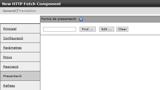 1. Forma de presentació: s ha de seleccionar la forma de presentació fw_fp_contractacio ubicada a /Contenidor / Framework / Formes de Presentacio / Site generic / fw_fp_contractacio.