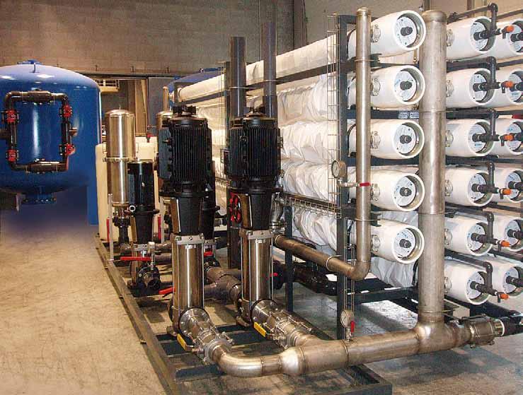 proyectos especiales Planta de ósmosis para producción de agua en una indústria química.