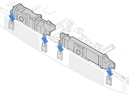 Figura 61. Instalación del altavoz interno 5. Conecte el cable del altavoz interno a la placa del sistema. 6. Finalice la sustitución.