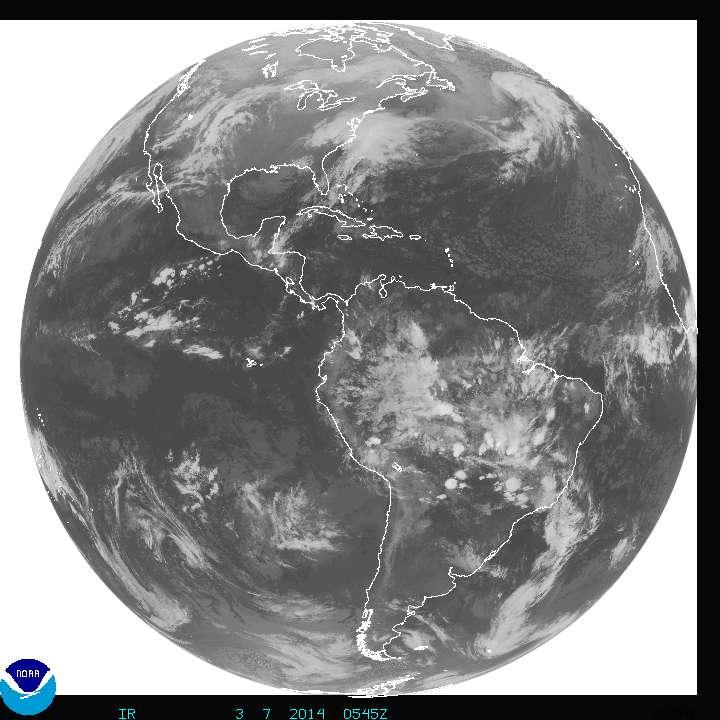 6. Imagen del canal infrarrojo proveniente del satélite GOES Figura 9: Sistemas atmosféricos predominantes a nivel regional / Fuente: NOAA Imagen proveniente del satélite geoestacionario GOES, en