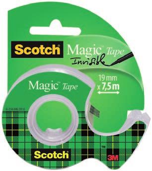 MINIPORTARROLLOS PLÁSTICO CINTA INVISIBLE Incluye un rollo de cinta Scotch Magic 7,5 m x 19