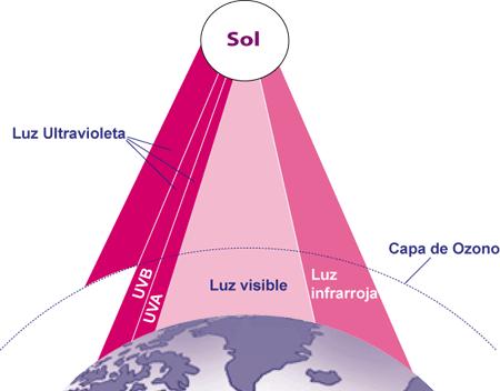Tres tipos de radiaciones Luz visible (42%) Luz infrarroja (49%) Luz ultravioleta (9%) El 50% es