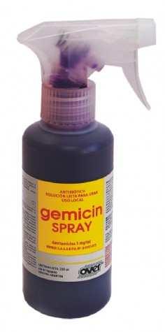 Gemicin Spray Antibiótico de amplio espectro destinado al tratamiento y control de infecciones locales provocadas por gérmenes sensibles a la Gentamicina. Solución lista para usar.